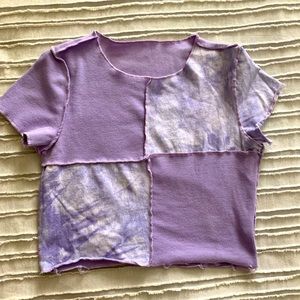 Purple S patch work crop top